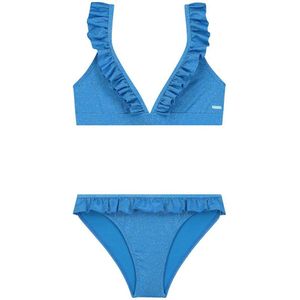 Shiwi triangel bikini Bella met lurex en ruches blauw