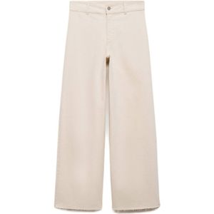 Mango high waist cropped leg jeans ecru