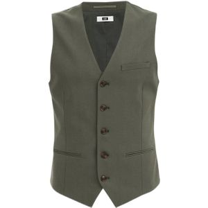 WE Fashion gilet van gerecycled polyester thyme