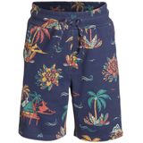 29FT sweatshort met all over print donkerblauw