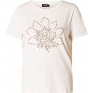 Yesta T-shirt Yazleen met strass steentjes ecru