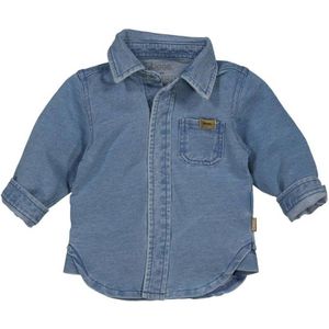 Bess - Blouse - Blauw - Jog Denim Kwaliteit - Lange Mouwen