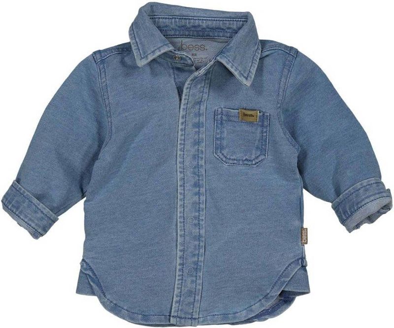 Bess - Blouse - Blauw - Jog Denim Kwaliteit - Lange Mouwen