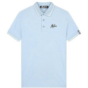 Malelions polo met logo light blue/white