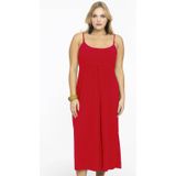 Yoek Travelstof jurk rood