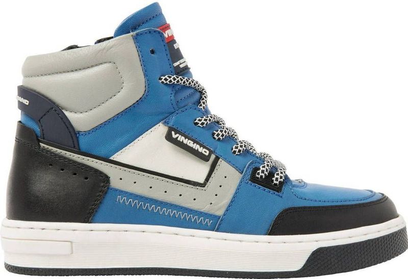 Vingino Duncan Mid leren sneakers blauw
