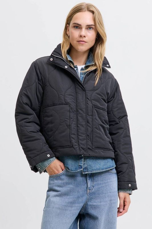 JJXX - Quilt Jas - Zwart - Dames - Reverskraag - Knoopsluiting - Herfstseizoen