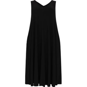 Yoek Travelstof A-lijn jurk zwart