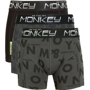 Me & My Monkey boxershort - set van 3 zwart/army