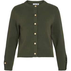 VILA gebreid vest donkergroen