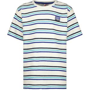 Vingino gestreept T-shirt Hoss wit/lichtblauw