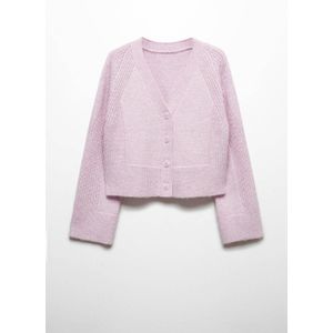 Mango gebreid vest met wol roze