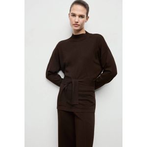 Mango gebreide trui donkerbruin