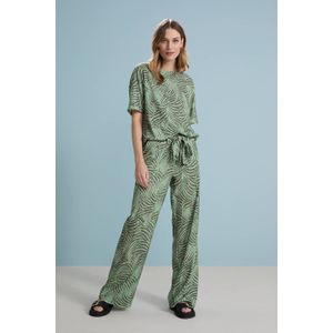 Tramontana wide leg regular waist casual broek groen
