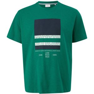 s.Oliver Big Size regular fit T-shirt Plus Size met printopdruk groen