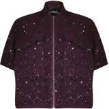 Poools wollen jasje met pailletten donkerrood