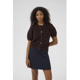 Kaffe - Gebreid Vest - Lichtgrijs - Met Wol