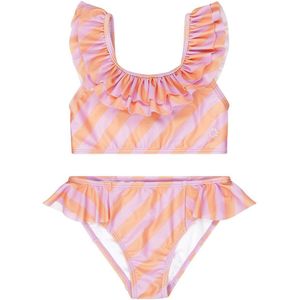 Tumble 'n Dry crop bikini Sundown met ruches oranje/roze