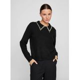 VILA gebreide trui zwart met parels