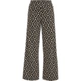 WE Fashion straight fit broek met all over print zwart/ecru