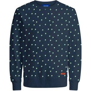 JACK & JONES ORIGINALS sweater JORRETREAT met all over print blauw