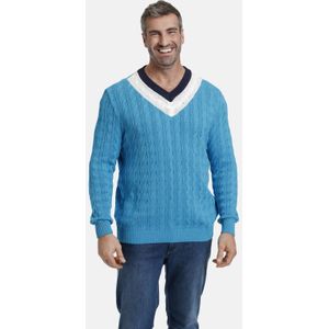 Charles Colby kabeltrui EARL HAILY Plus Size blauw
