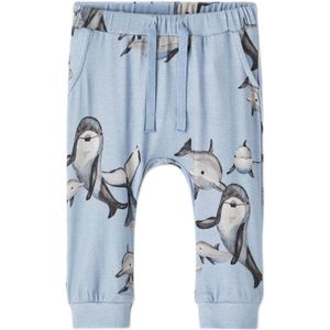 NAME IT BABY broek NBMFAST met all over print lichtblauw