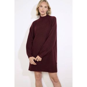 LOLALIZA jurk met col gebreid donkerrood