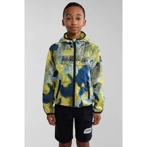 Napapijri zomerjas met camouflageprint donkerblauw/geel/groen