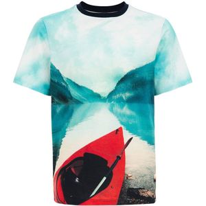 WE Fashion T-shirt met grafische print blauw/rood/zwart