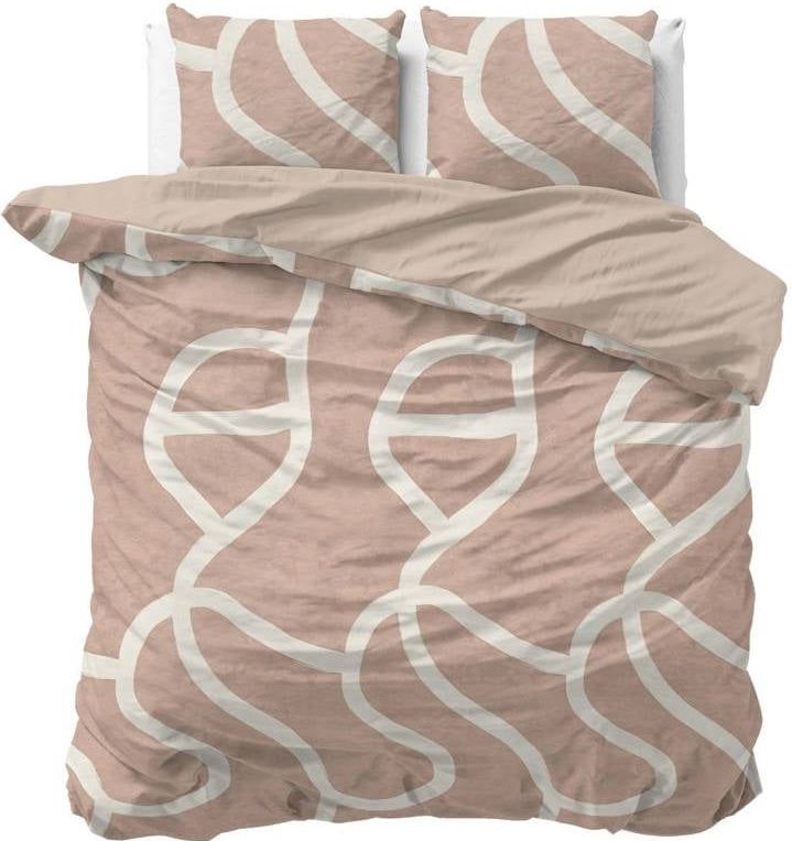 Sleeptime - Clay Contours - Dekbedovertrek - Perzikbruin - 240x200x220 + 2 Kussenslopen 60x70