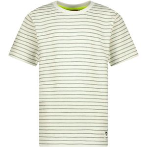 Vingino gestreept T-shirt Hiweko ecru/groen