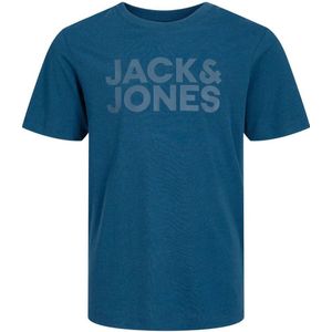 JACK & JONES JUNIOR T-shirt JJECORP van biologisch katoen petrol blauw
