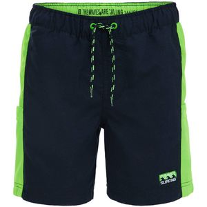 WE Fashion zwemshort donkerblauw/neon groen