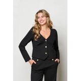 &Co Woman - DORIAN PUNTA - Pantalon - Zwart - Straight Fit - Hoge Taille