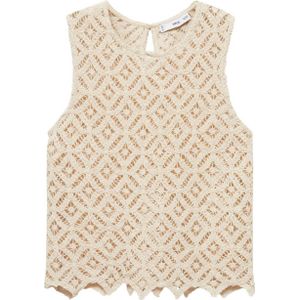 Mango semi-transparante top beige