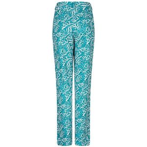 Lofty Manner high waist straight fit pantalon Mabel met all over print blauw/wit