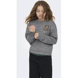 Only - TEDDY - Gebreide Pullover - Mêlee - Regular Fit - Motiefstitching