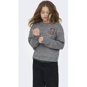 Only - TEDDY - Gebreide Pullover - Mêlee - Regular Fit - Motiefstitching