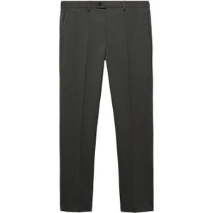 Mango Man geruite slim fit pantalon grijs/ groen