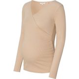 Noppies ribgebreide zwangerschaps- en voedingslongsleeve Sara beige