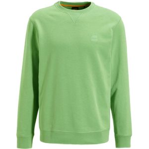 BOSS sweater Westart met logo open green