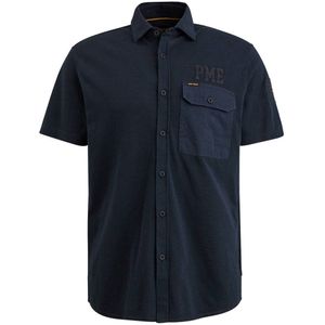 PME Legend regular fit overhemd met printopdruk donkerblauw