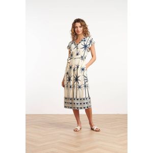 Smashed Lemon - Zomerjurk - Ecru - Midi - V-hals - Korte Mouwen