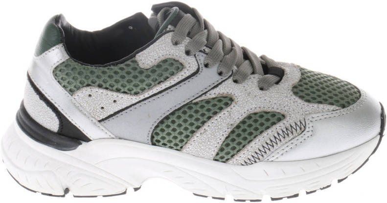 Hip - Chunky Sneakers - Groen/Zilver - Leren