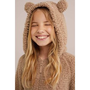 WE Fashion teddy onesie lichtbruin