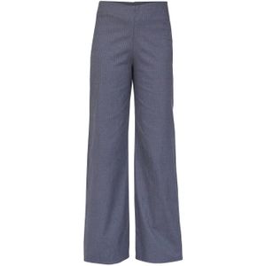 SisterS Point gestreepte high waist wide leg pantalon grijs