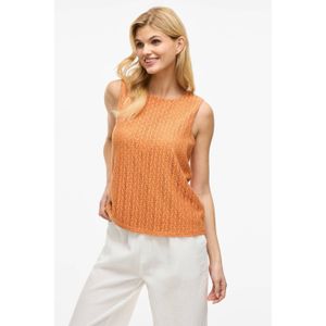 VILA - Top - Oranje - Mouwloos - Ronde Hals - Regular Fit