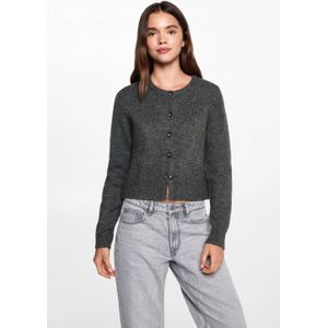 MANGO TEEN fijngebreid vest grijs