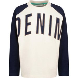 Vingino longsleeve Jeveno met printopdruk offwhite/donkerblauw